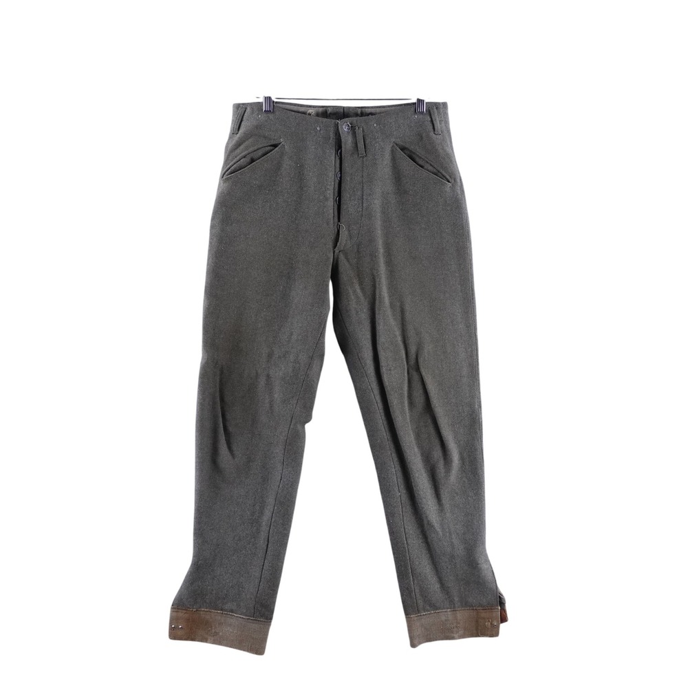 Vintage 1944 Swedish Military M39 Wool Field Trousers Green 32x29 WWII Army Pant